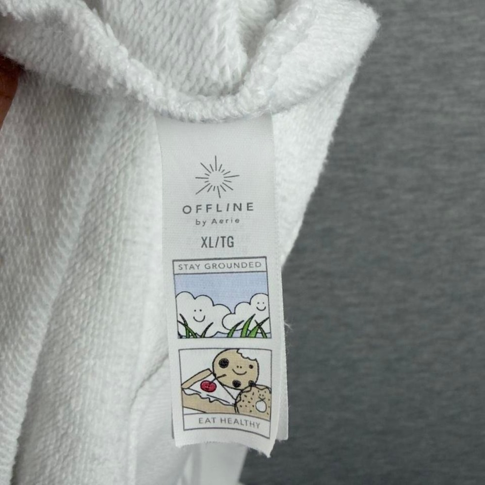 Vintage Y2K Offline NYC Zip Hoodie White Oversized Aerie - Picture 6 of 7